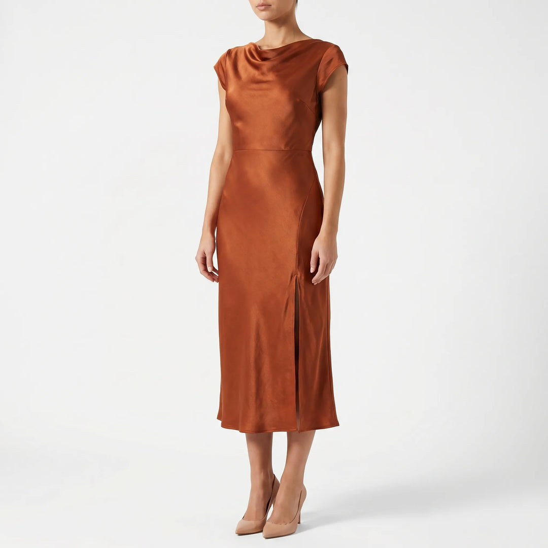 Women's Elegant Slip Midi Dress - Summer Cocktail Party