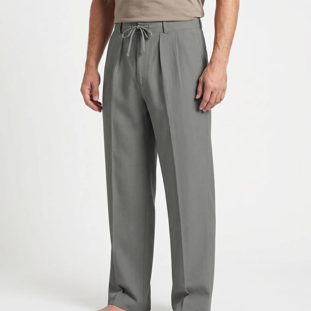 Men's Drawstring Pants - Relaxed Fit with Wide Leg for Summer
