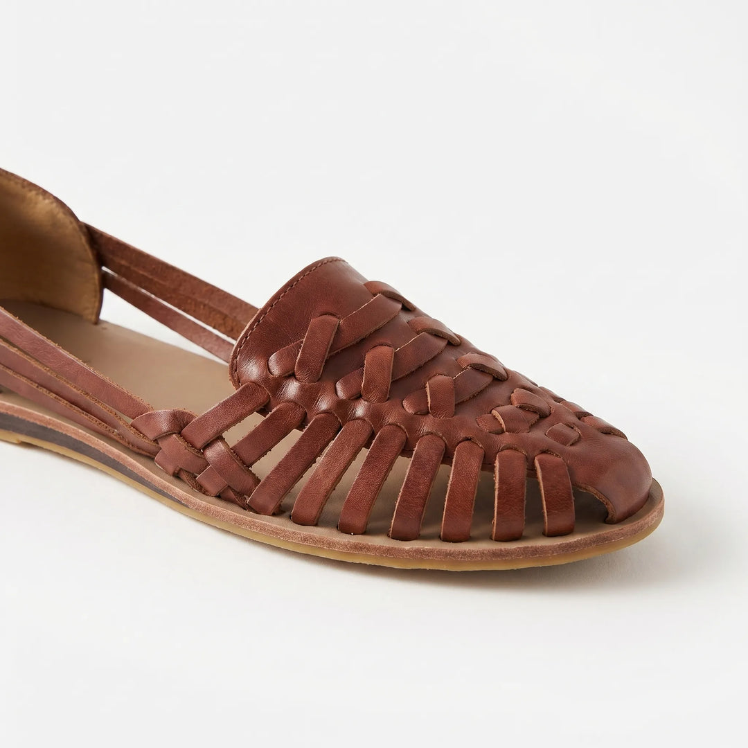 Women's Woven Flat Sandals - Slip On Closed Toe for Summer