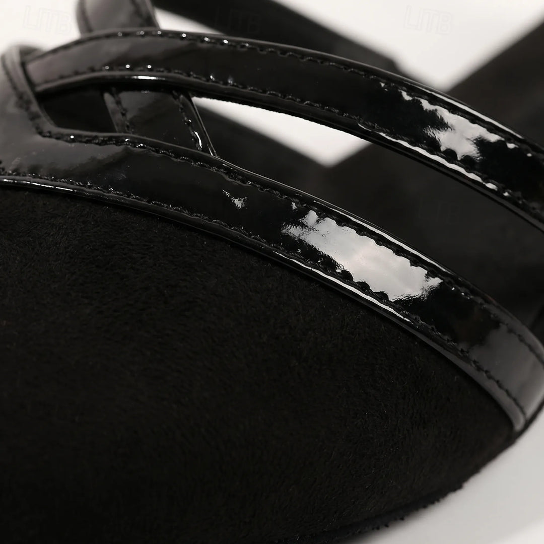 Women's Closed Toe Dance Heels - Formal Evening Ankle Strap Block Heel
