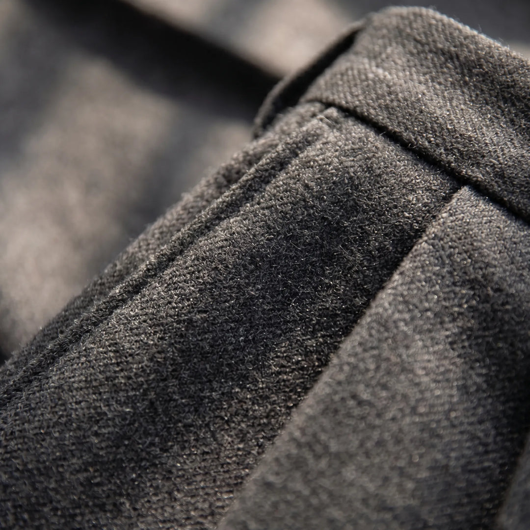 Men's High Waist Pleated Pants - Tailored Straight Leg Trousers