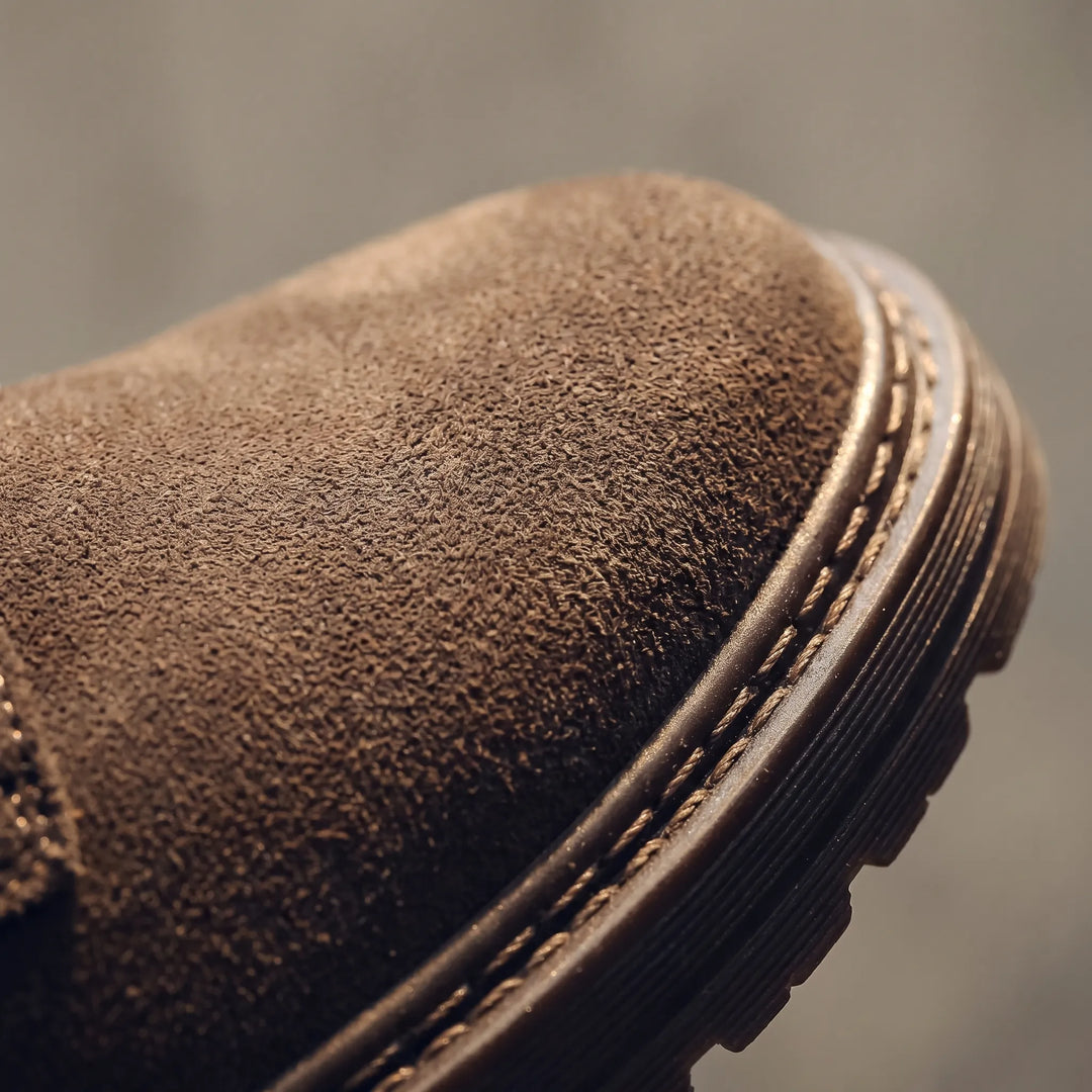 Men's Suede Lace Up Ankle Boots - Casual Shoes for Work