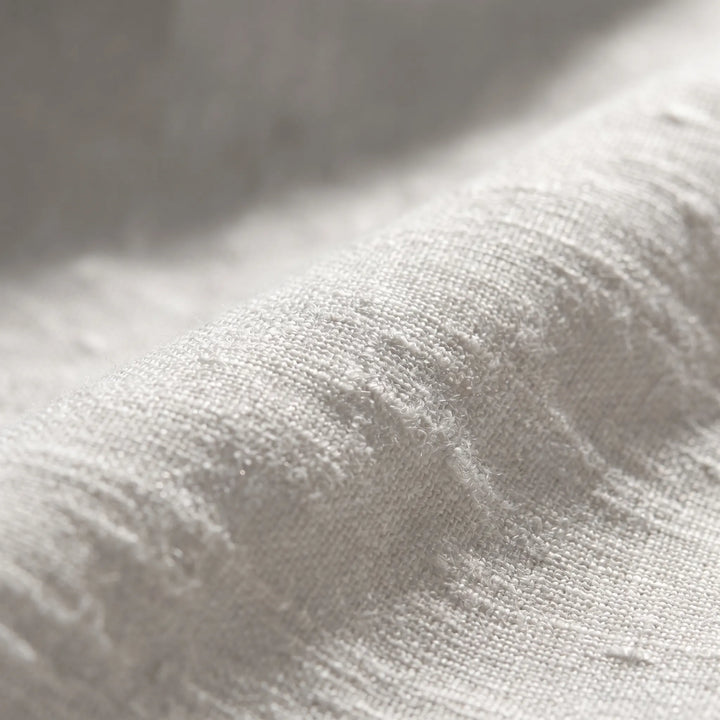 Men's Linen Henley Shirt - Casual Summer Beach Long Sleeve