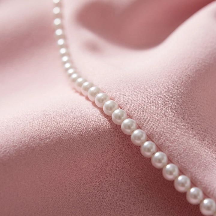Women's Sleeveless Mini Dress - Pearl Trim for Wedding Guest