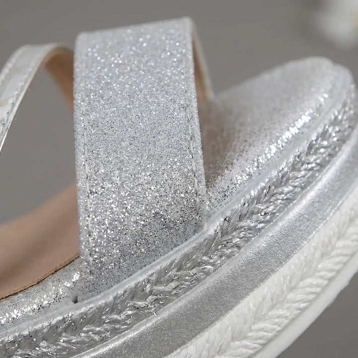 Women's Wedge Espadrille Sandals - Open Toe with Ankle Strap