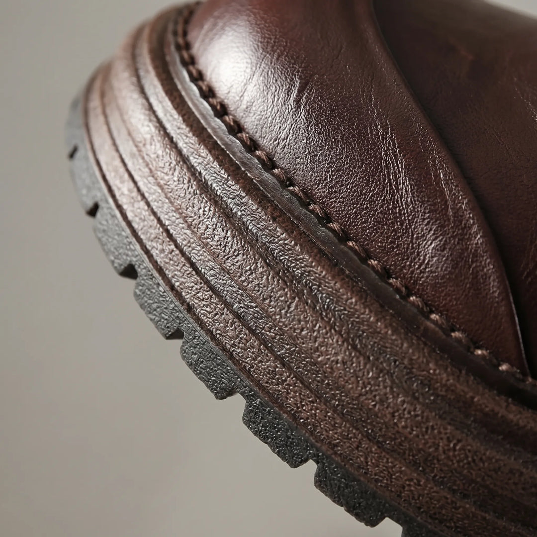 Women's Mary Jane Platform Shoes - T Strap with Buckle