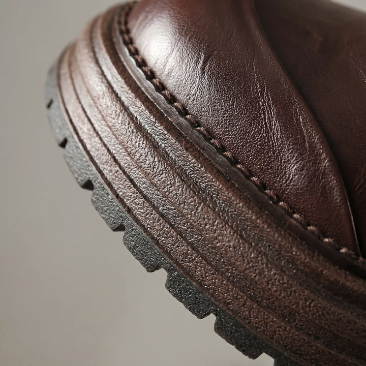 Women's Mary Jane Platform Shoes - T Strap with Buckle
