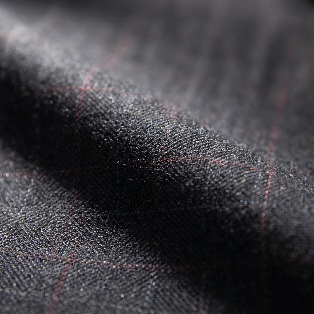 Men's Windowpane 3 Piece Plaid Suit - Blazer Vest and Pants for Work