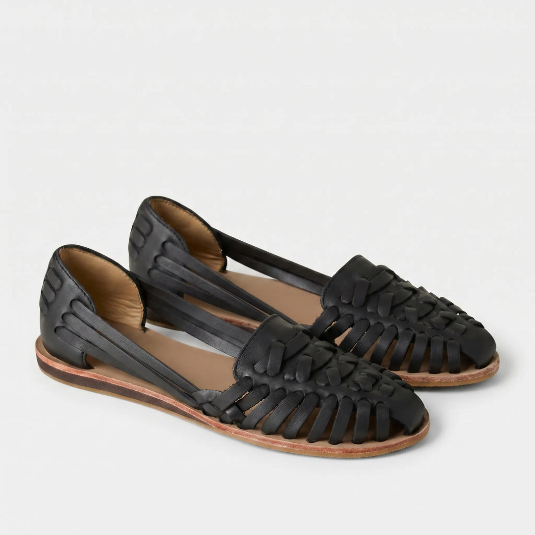 Women's Woven Flat Sandals - Slip On Closed Toe for Summer