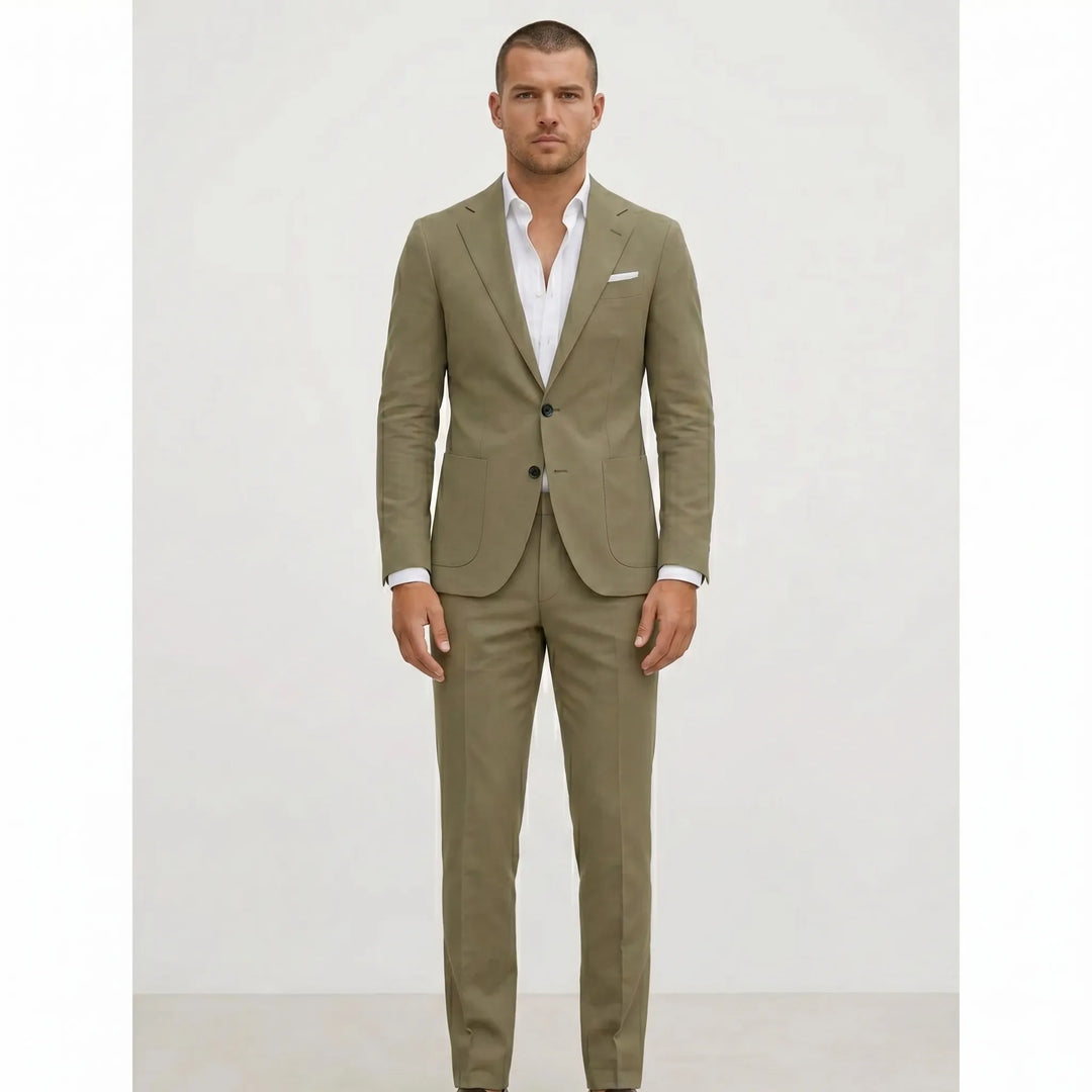 Men's Tailored Suit Set - 2 Piece Blazer and Pants for Work