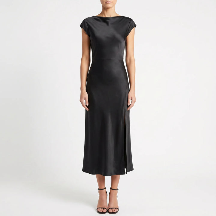 Women's Elegant Slip Midi Dress - Summer Cocktail Party