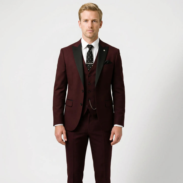 Men's 3 Piece Suit Set - Slim Fit Blazer Vest and Pants for Work