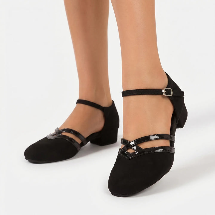 Women's Closed Toe Dance Heels - Formal Evening Ankle Strap Block Heel