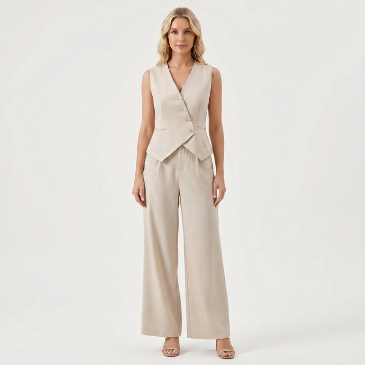Women's Vest and Pants Set - 2 Piece Tailored Outfit for Work