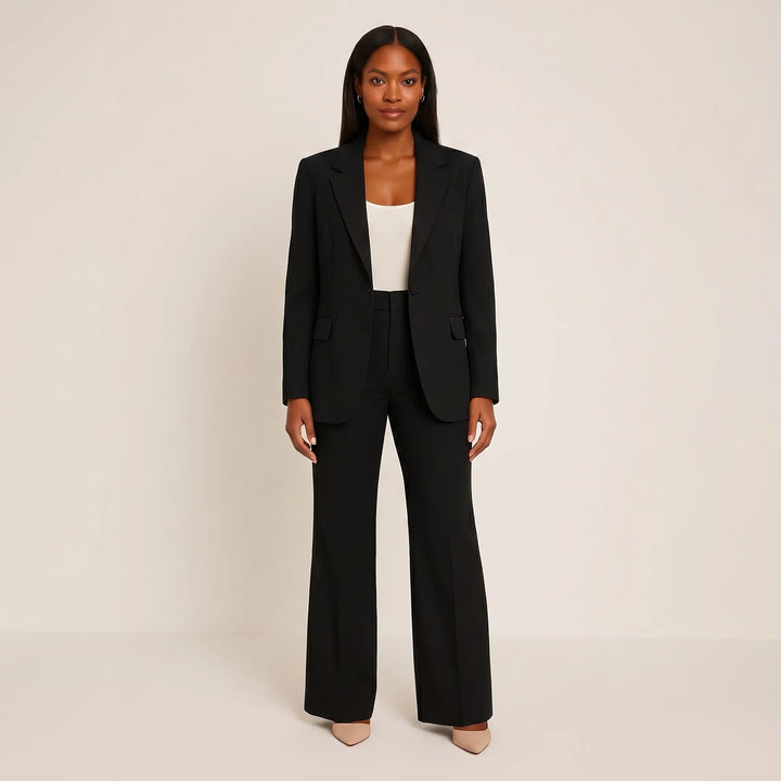 Women's 2 Piece Suit Set - Blazer and Flare Pants for Work