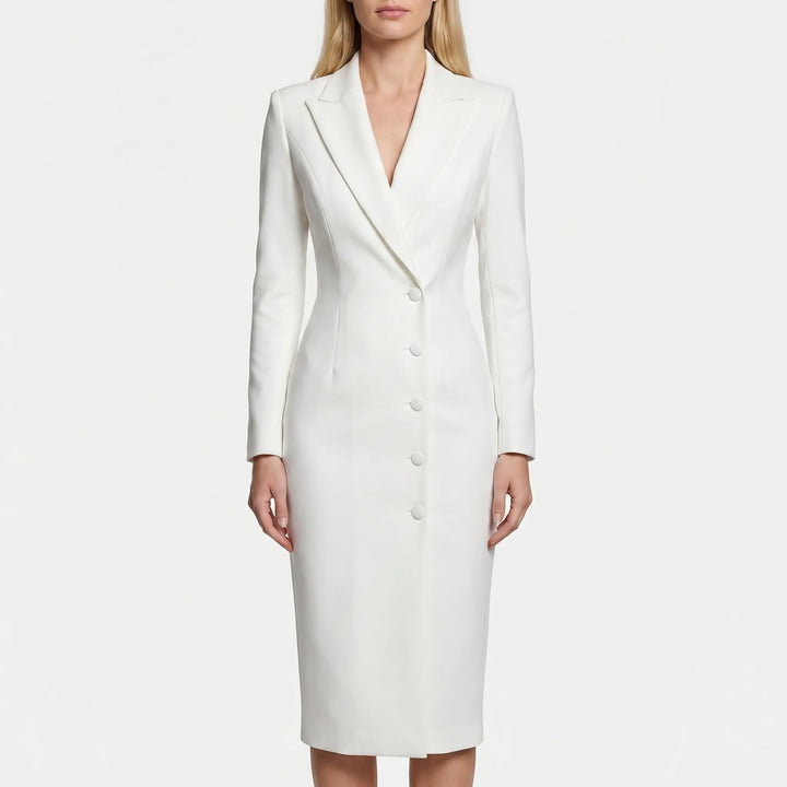 Women's Long Sleeve Blazer Dress - Bodycon Midi for Work