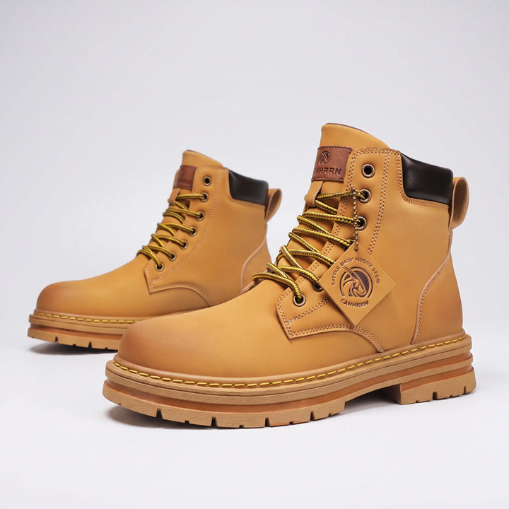 Men's Casual Lace Up Ankle Boots - Chunky Sole for Work
