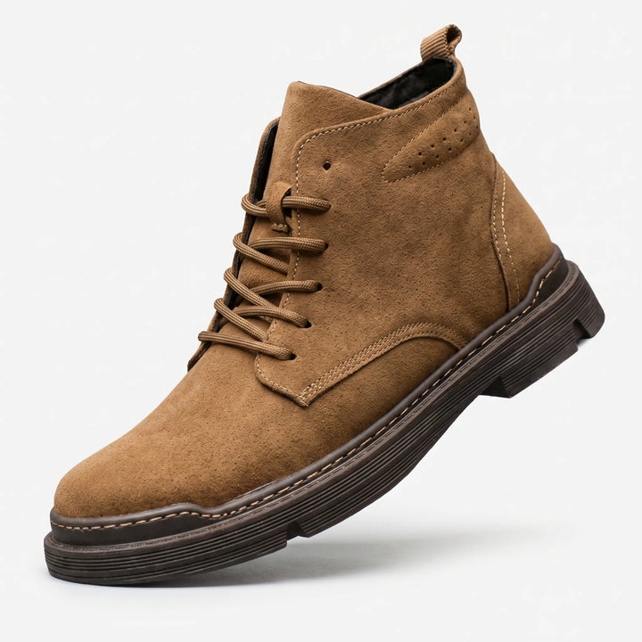 Men's Suede Lace Up Ankle Boots - Casual Shoes for Work