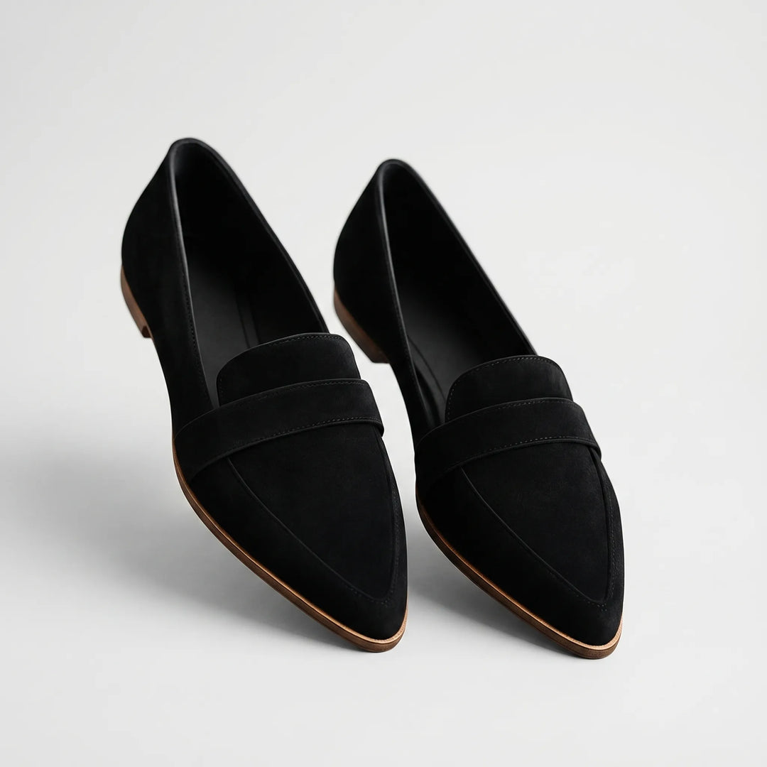 Women's Pointed Toe Loafers - Slip On Flats for Work