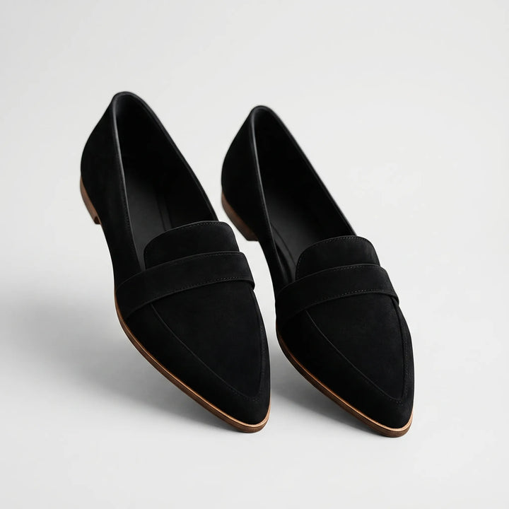 Women's Pointed Toe Loafers - Slip On Flats for Work