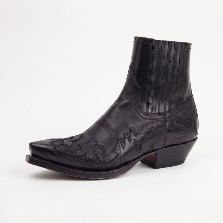 Men's Western Cowboy Boots - Pointed Toe with Stacked Heel