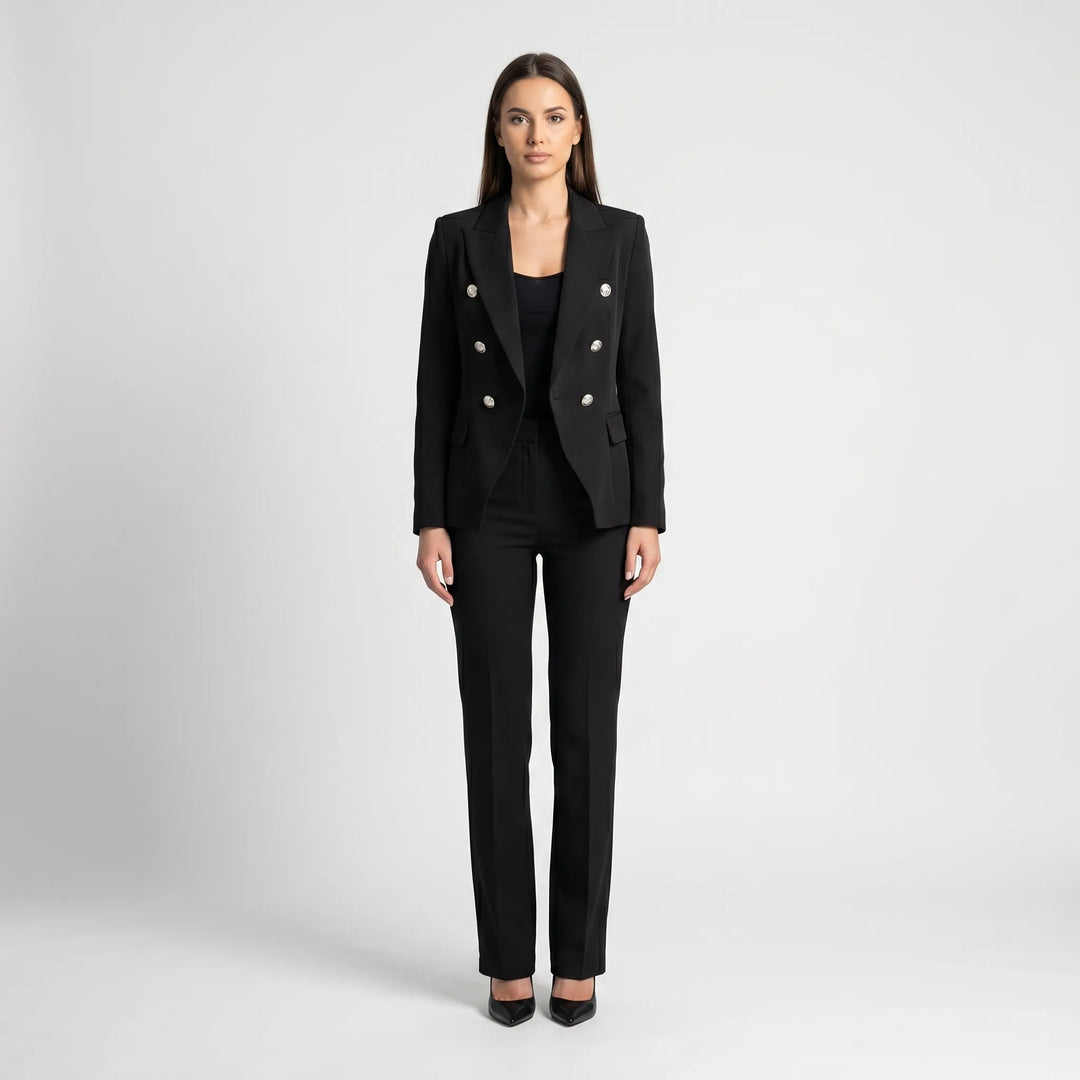 Women's 2 Piece Suit Set - Tailored Blazer and Pants for Work