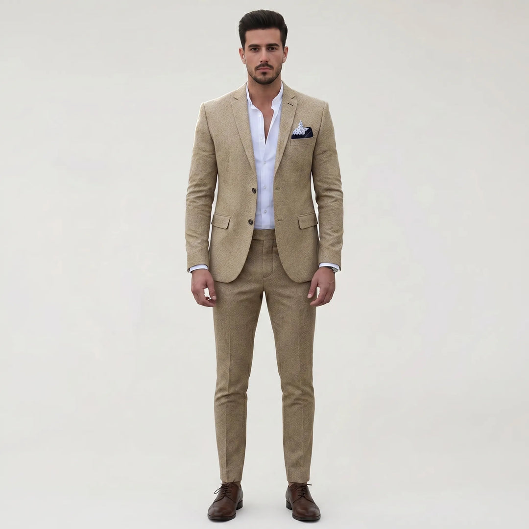 Men's Smart 2 Piece Suit Set - Slim Fit Blazer and Pants for Work