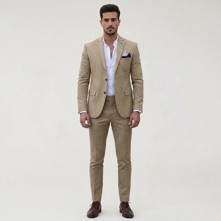 Men's Smart 2 Piece Suit Set - Slim Fit Blazer and Pants for Work