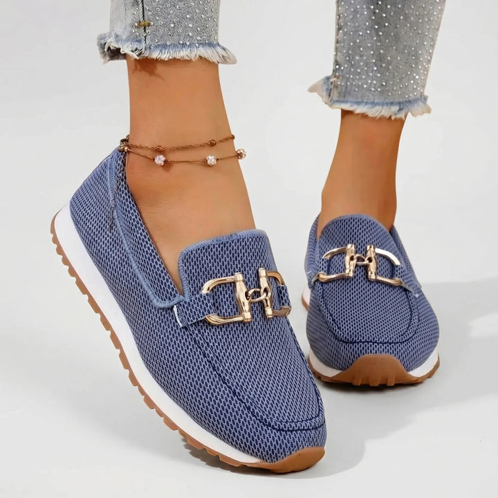 Women's Casual Slip On Loafers - Platform with Chain Detail
