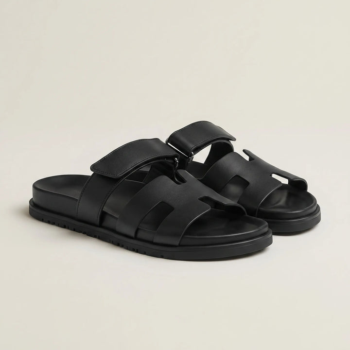 Women's Summer Slide Sandals - Adjustable Strap Flat Casual Open Toe