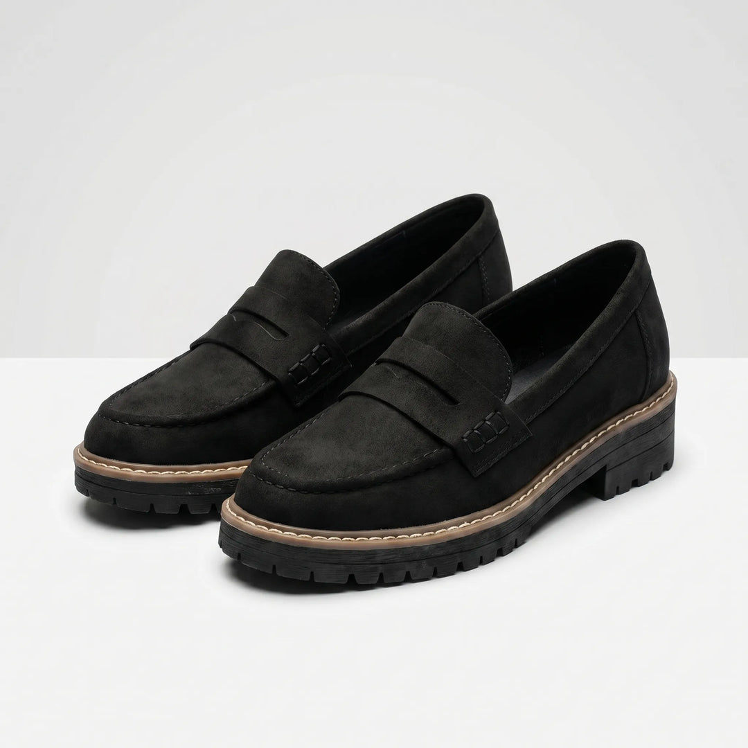 Women's Penny Loafers - Casual Slip On with Chunky Sole
