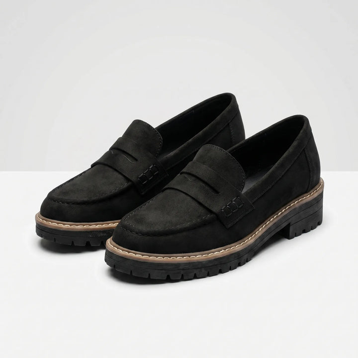 Women's Penny Loafers - Casual Slip On with Chunky Sole