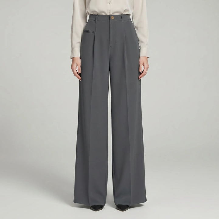 Women's Pleated Palazzo Pants Wide Leg - Casual for Summer