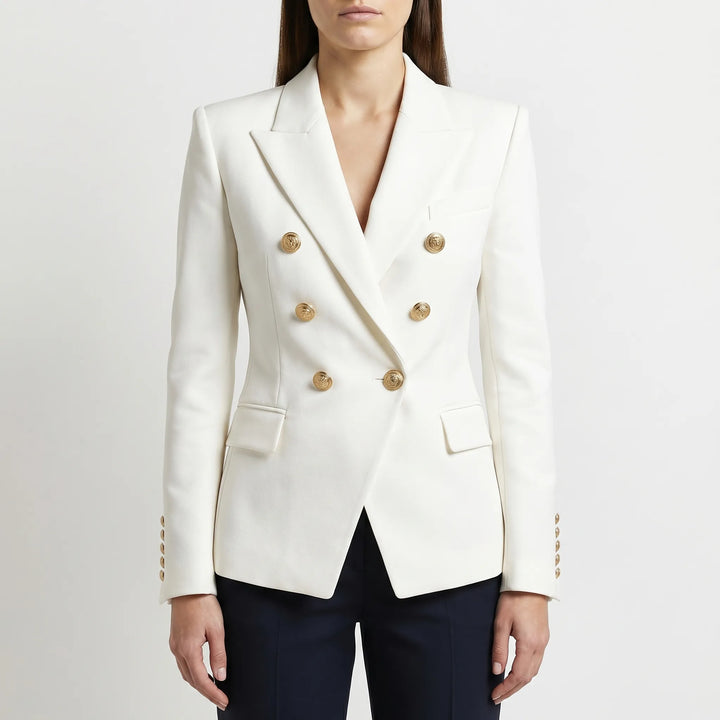 Women's Double Breasted Blazer - Tailored Jacket for Work