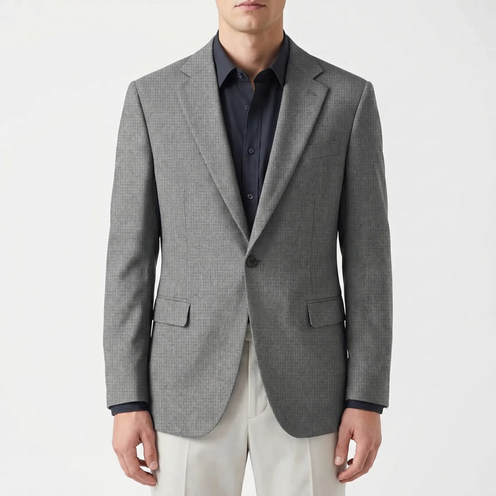 Men's Textured Blazer - Slim Fit with Single Button