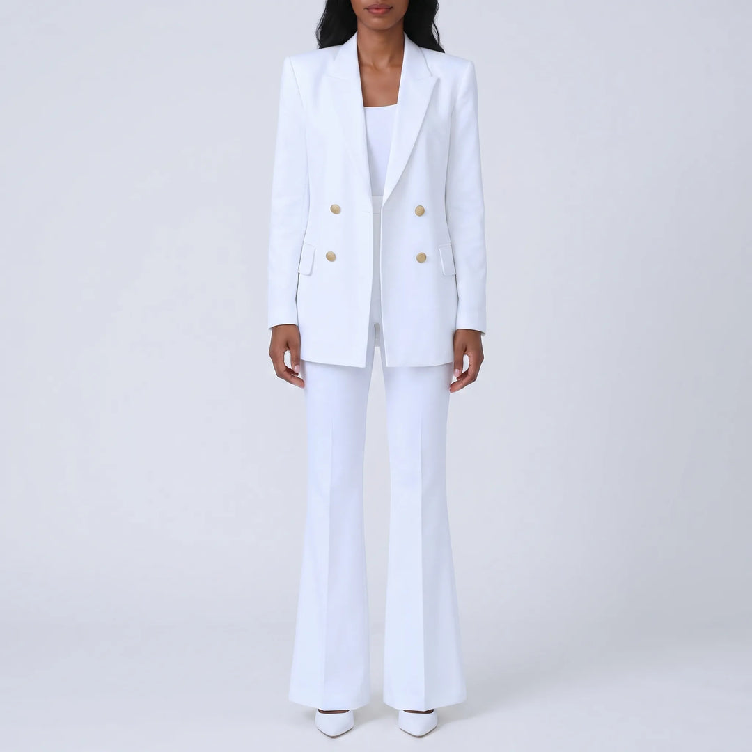 Women's 2 Piece Suit Set - Blazer and Flare Pants for Work
