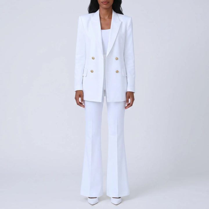 Women's 2 Piece Suit Set - Blazer and Flare Pants for Work