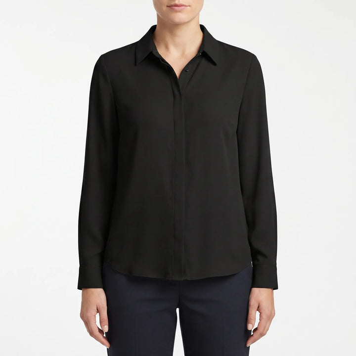 Women's Button Up Blouse - Collared with Long Sleeve for Work