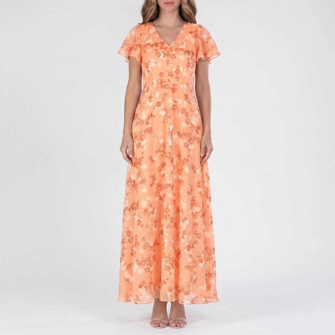 Women's Floral Wrap Maxi Dress - Elegant Summer Occasion