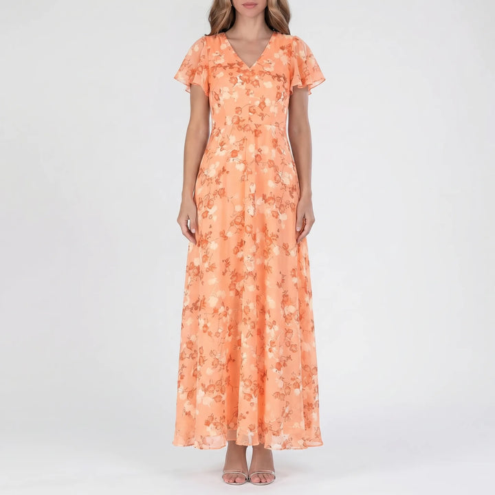Women's Floral Wrap Maxi Dress - Elegant Summer Occasion
