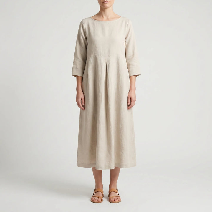 Women's Loose Fit Midi Dress - Swing Dress with Pockets