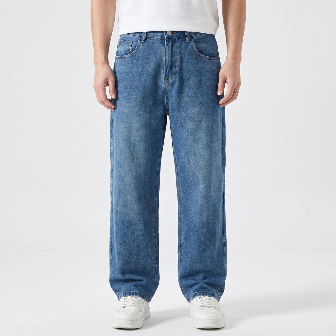 Men's Loose Fit Straight Jeans - Relaxed Denim