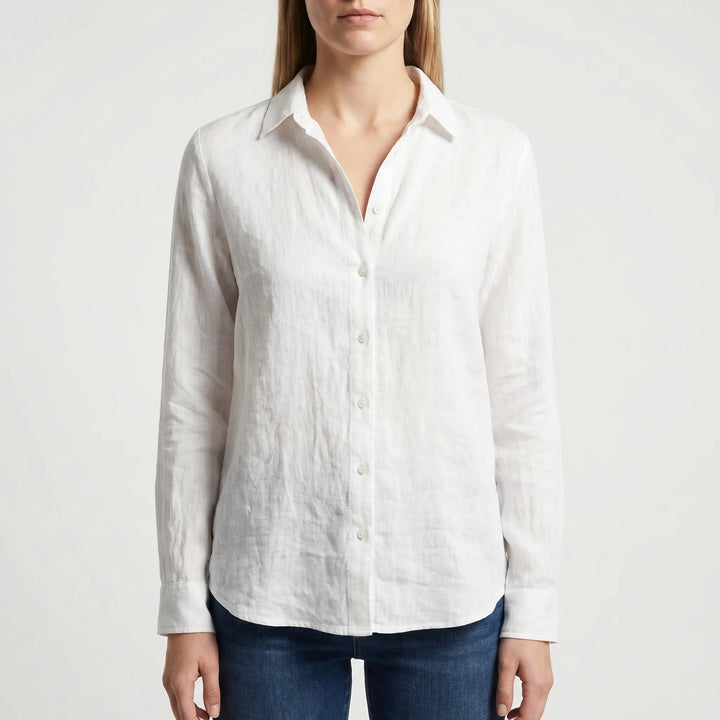 Women's Summer Button Up Blouse - Long Sleeve Casual V Neck Dressy