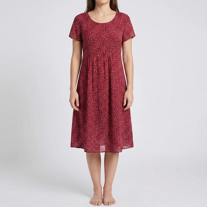 Women's Printed Boho Midi Dress - Casual Summer Sundress