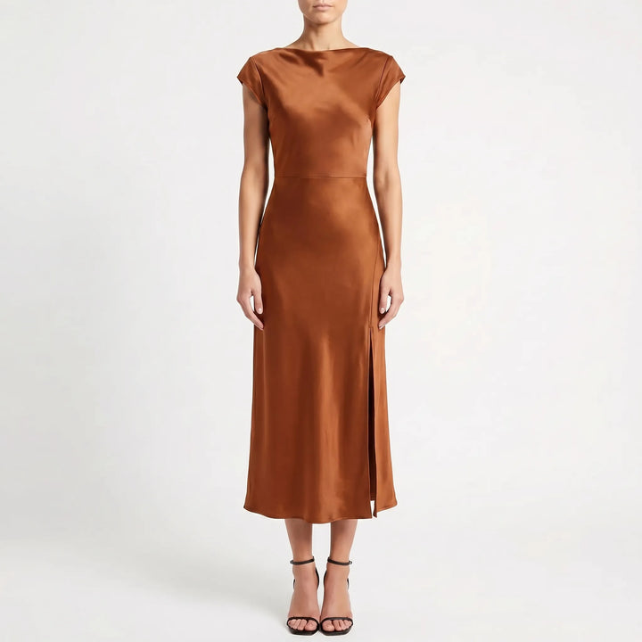 Women's Elegant Slip Midi Dress - Summer Cocktail Party