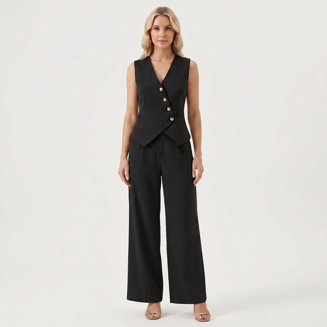 Women's Vest and Pants Set - 2 Piece Tailored Outfit for Work