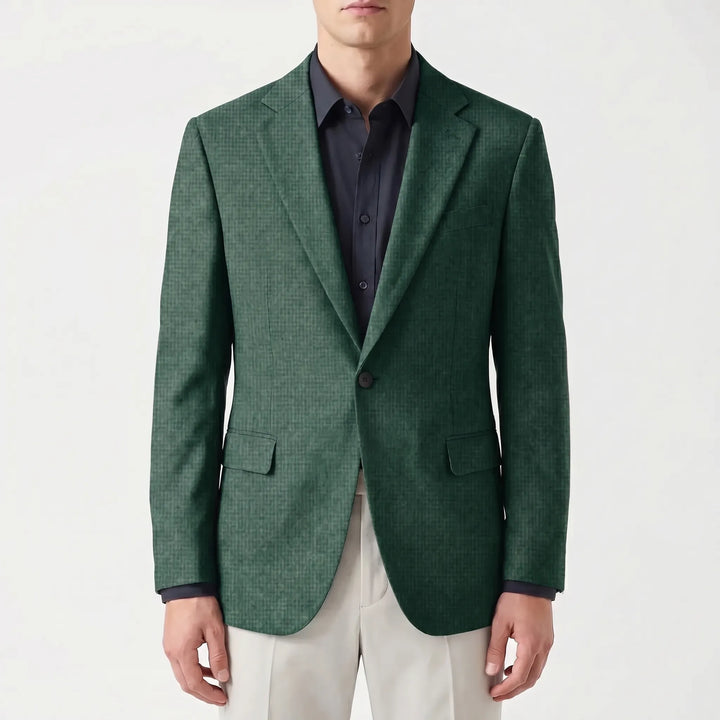 Men's Textured Blazer - Slim Fit with Single Button