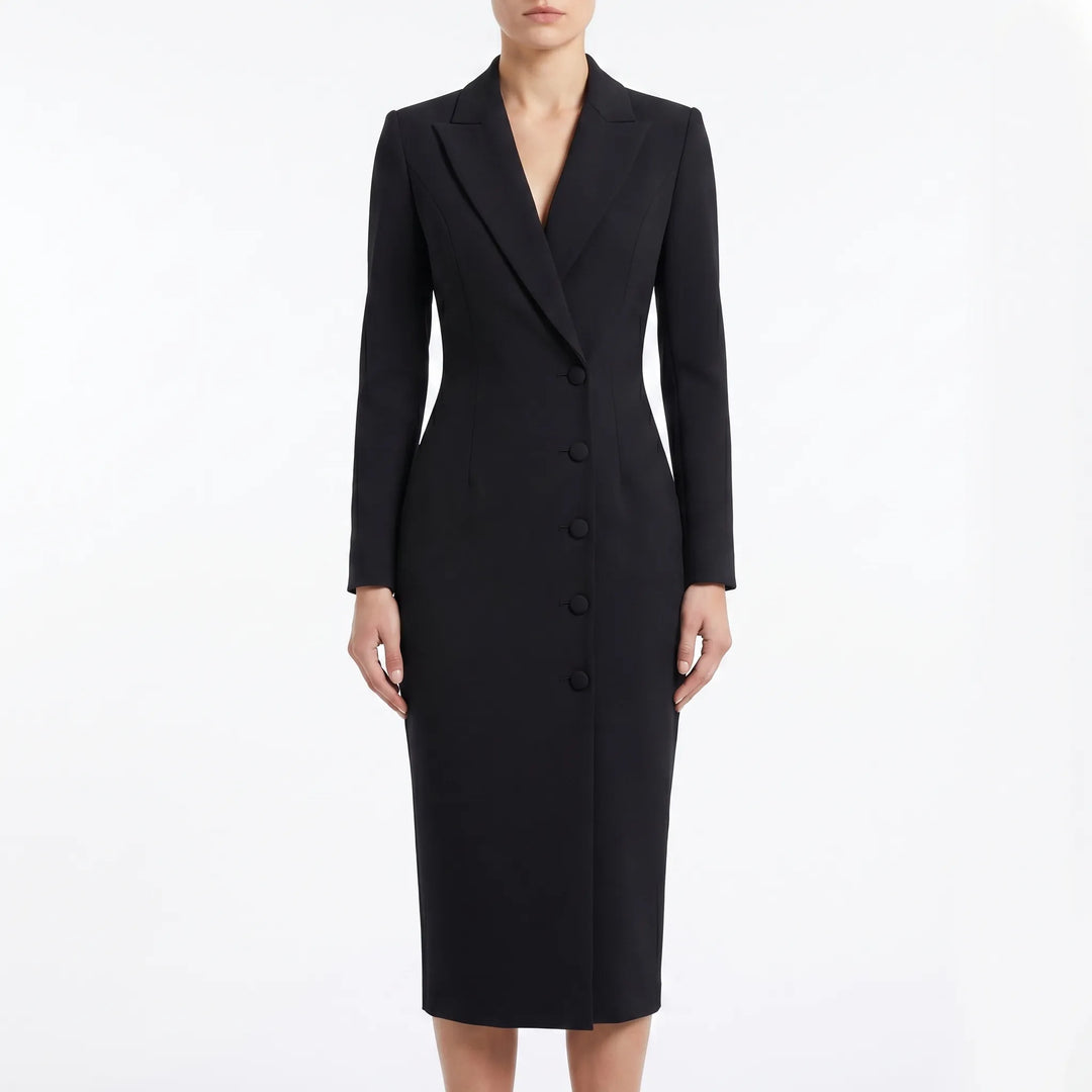 Women's Long Sleeve Blazer Dress - Bodycon Midi for Work