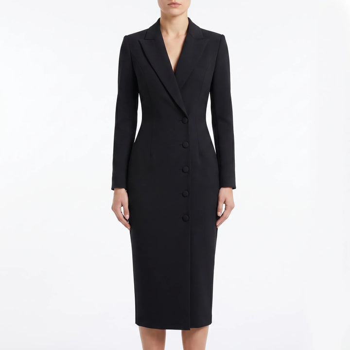 Women's Long Sleeve Blazer Dress - Bodycon Midi for Work