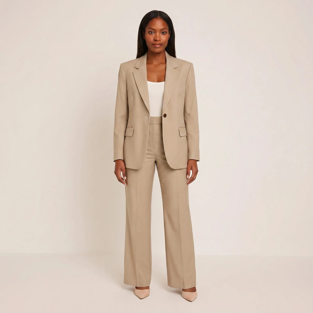 Women's 2 Piece Suit Set - Blazer and Flare Pants for Work